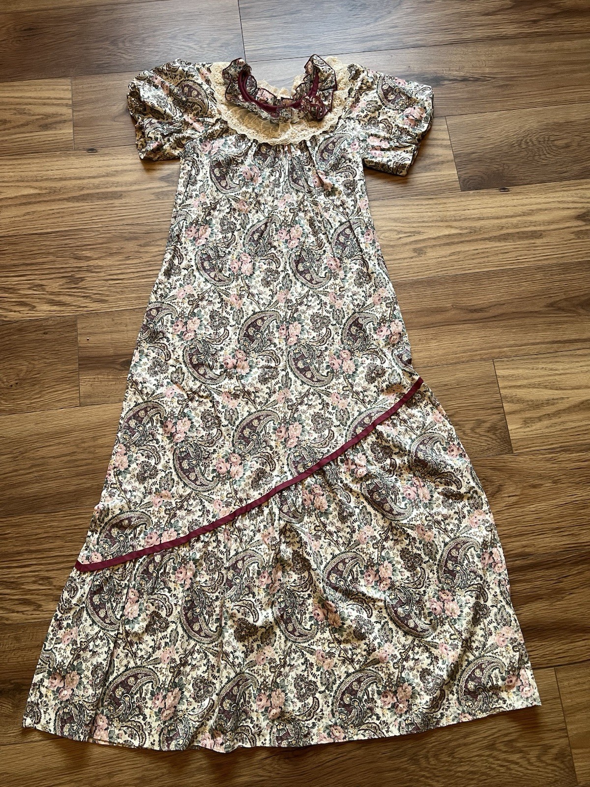 Vintage Liberty House Hawaii Muumuu Dress Petite 100% Cotton Paisley 70s 80s