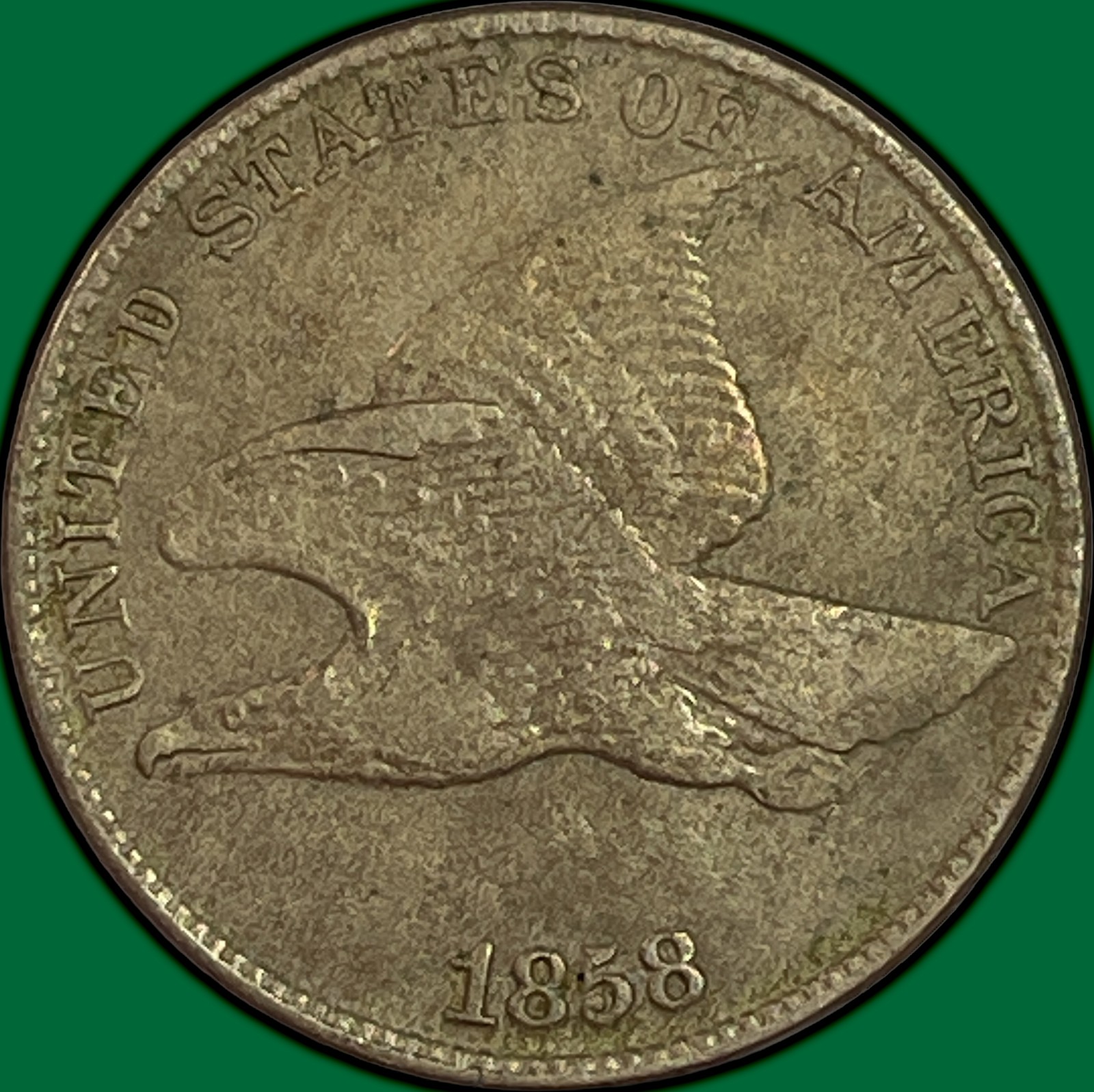 1858 LL Large Letters Flying Eagle Cent Choice Extremely Fine XF+/AU Coin #48879