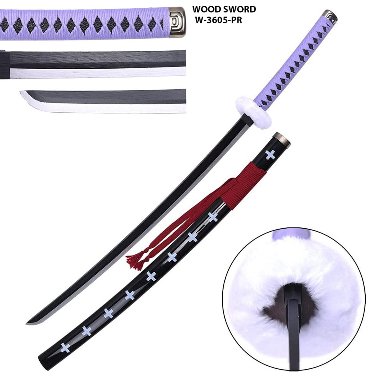 One Piece Trafalgar Law Surgeon of Death Purple Wood Sword Cosplay Prop