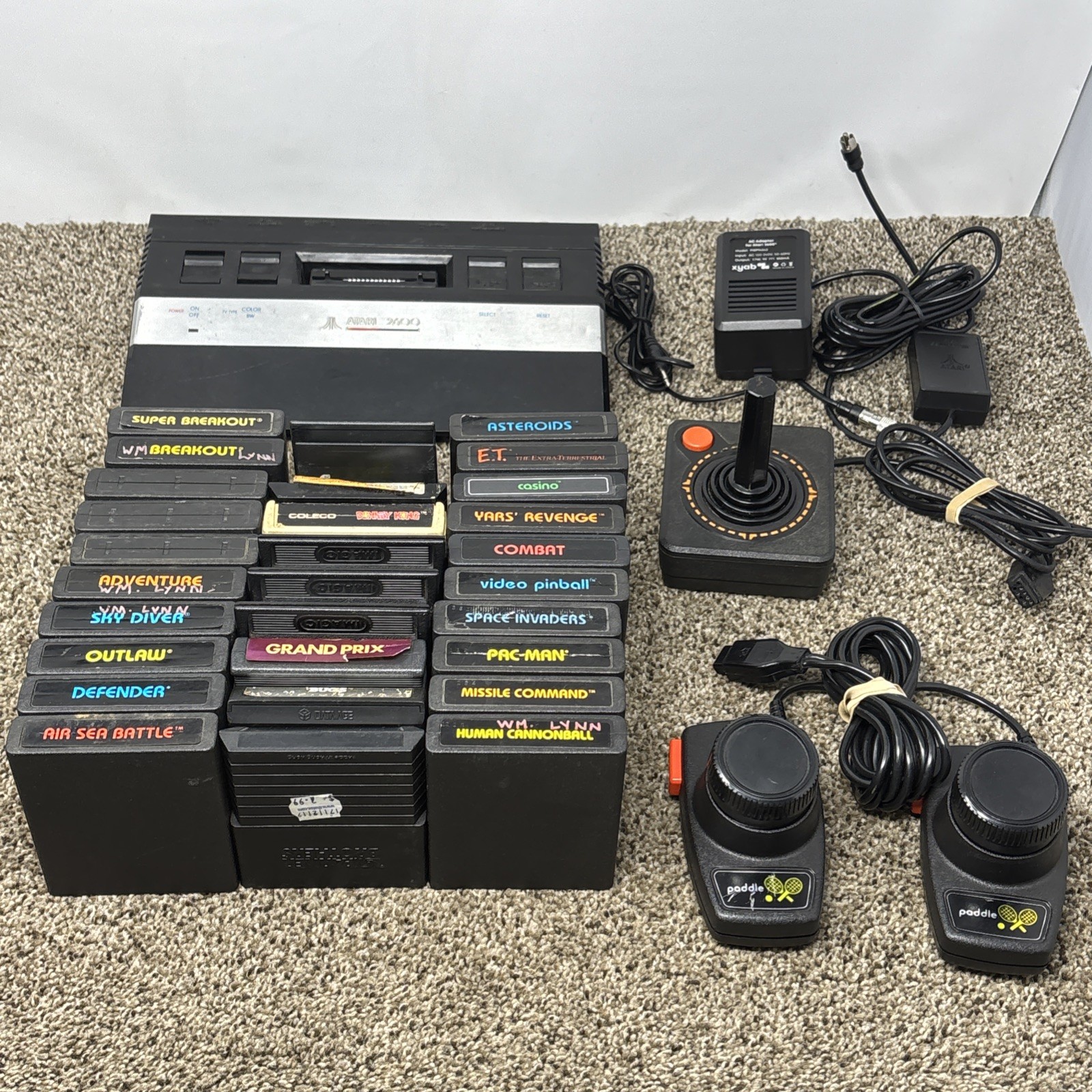 Atari 2600 System Bundle with Console, 30 Games, Joystick, Paddles, and More LOT