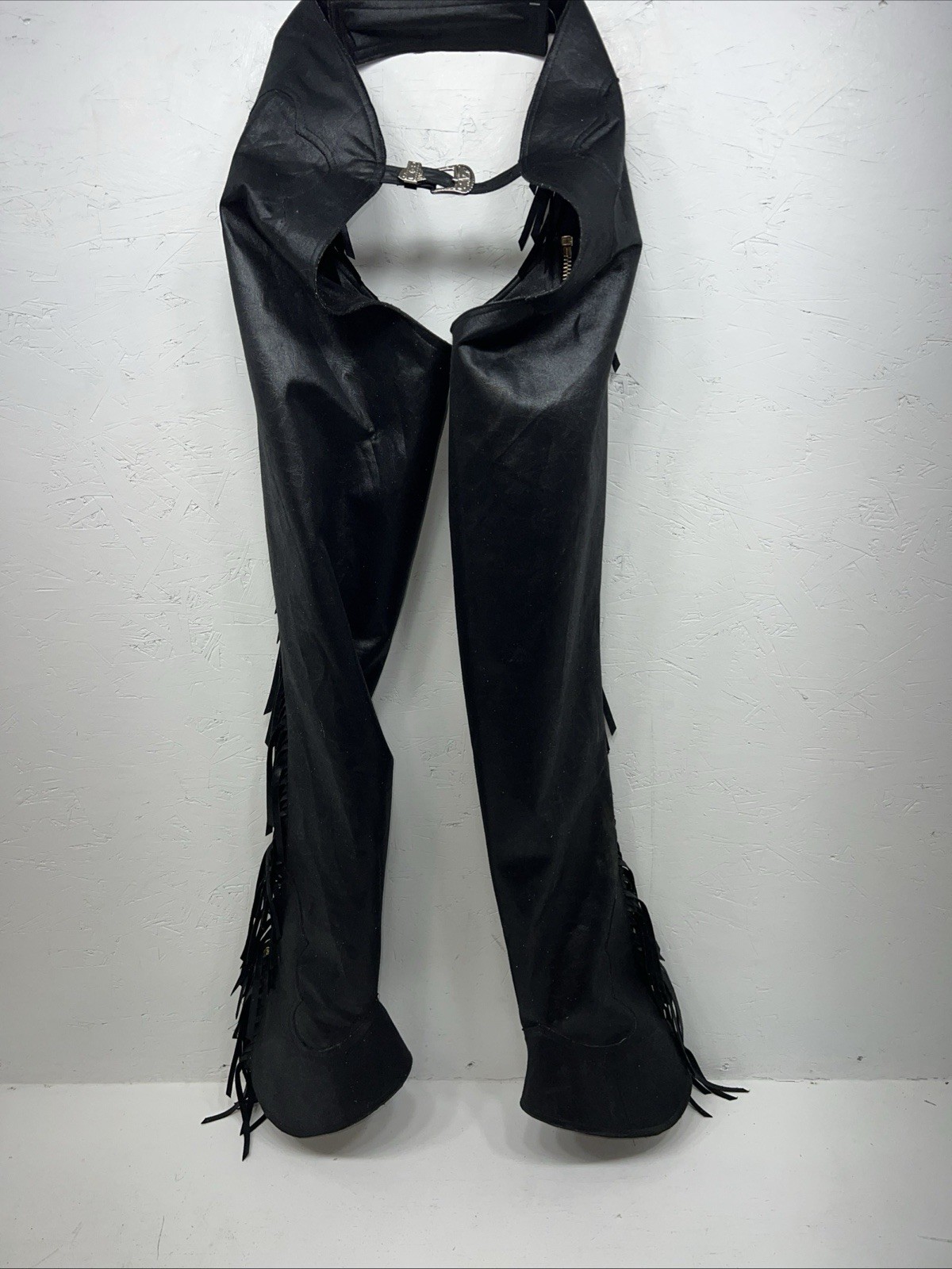 New Black 1849 Authentic Ranchwear Show Chaps Adjustable Waist 30” N-47