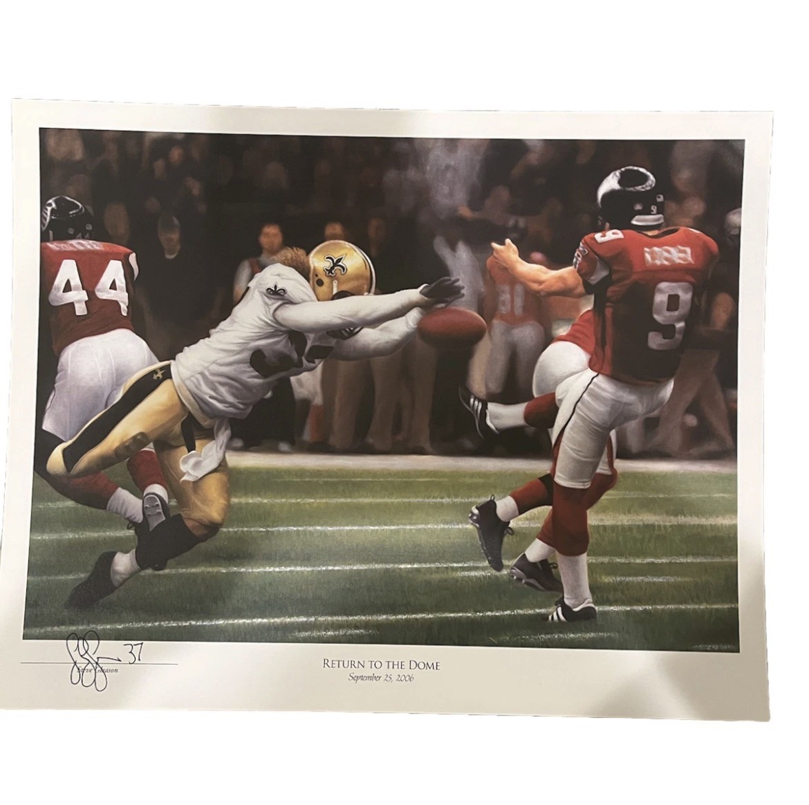 Steve Gleason Return To The Dome Lithograph by Michael Hunt. Steve Gleason Return To The Dome Lithograph by Michael Hunt.