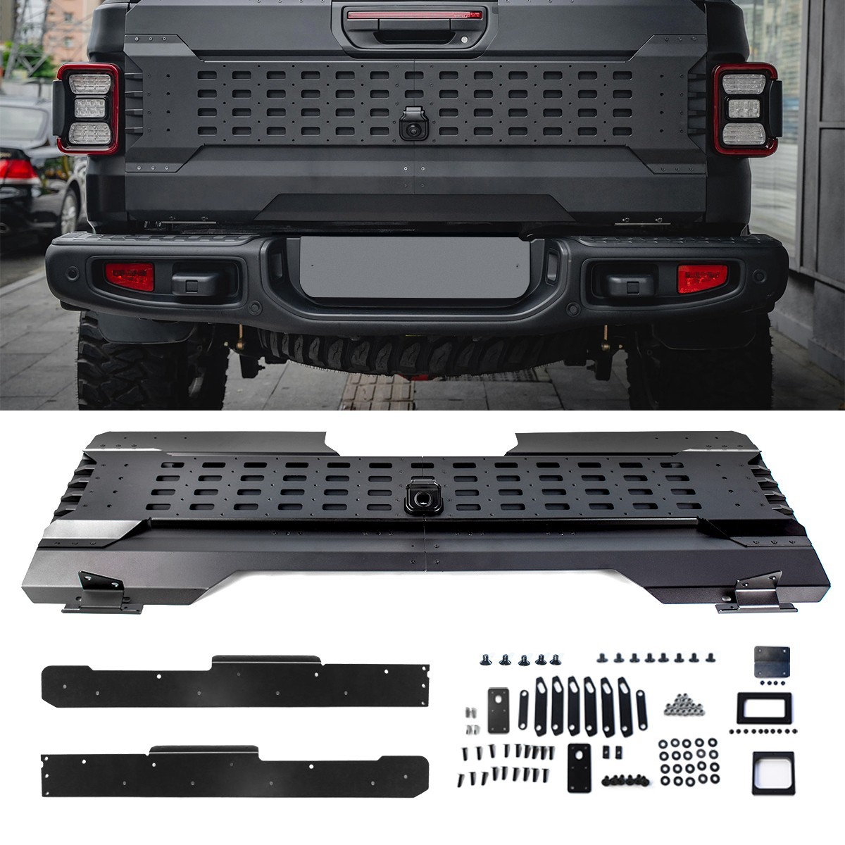 Aluminum Multifunctional Tailgate Expansion Panel Compatible with Gladiator JT Aluminum Multifunctional Tailgate Expansion Panel Compatible with Gladiator JT