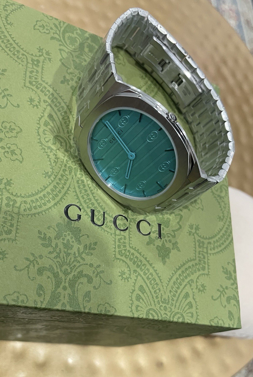 Gucci 25H YA163407 Men\'s Blue Dial 38mm Quartz Swiss Made