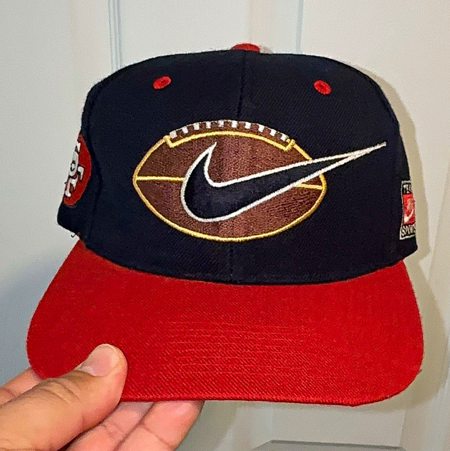 Nike vintage San Francisco 49ers NFL Football Snapback Hat Cap Black Red Nike vintage San Francisco 49ers NFL Football Snapback Hat Cap Black Red