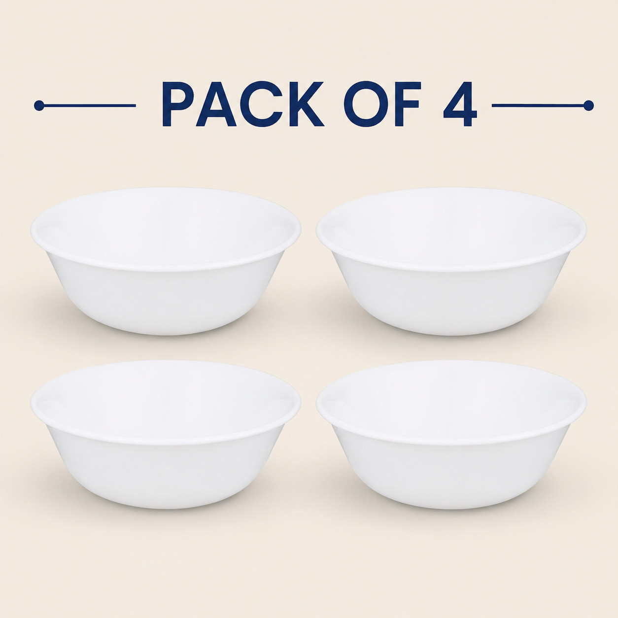 (4 Pack) Corelle Winter Frost White 18 oz Soup Bowl Set