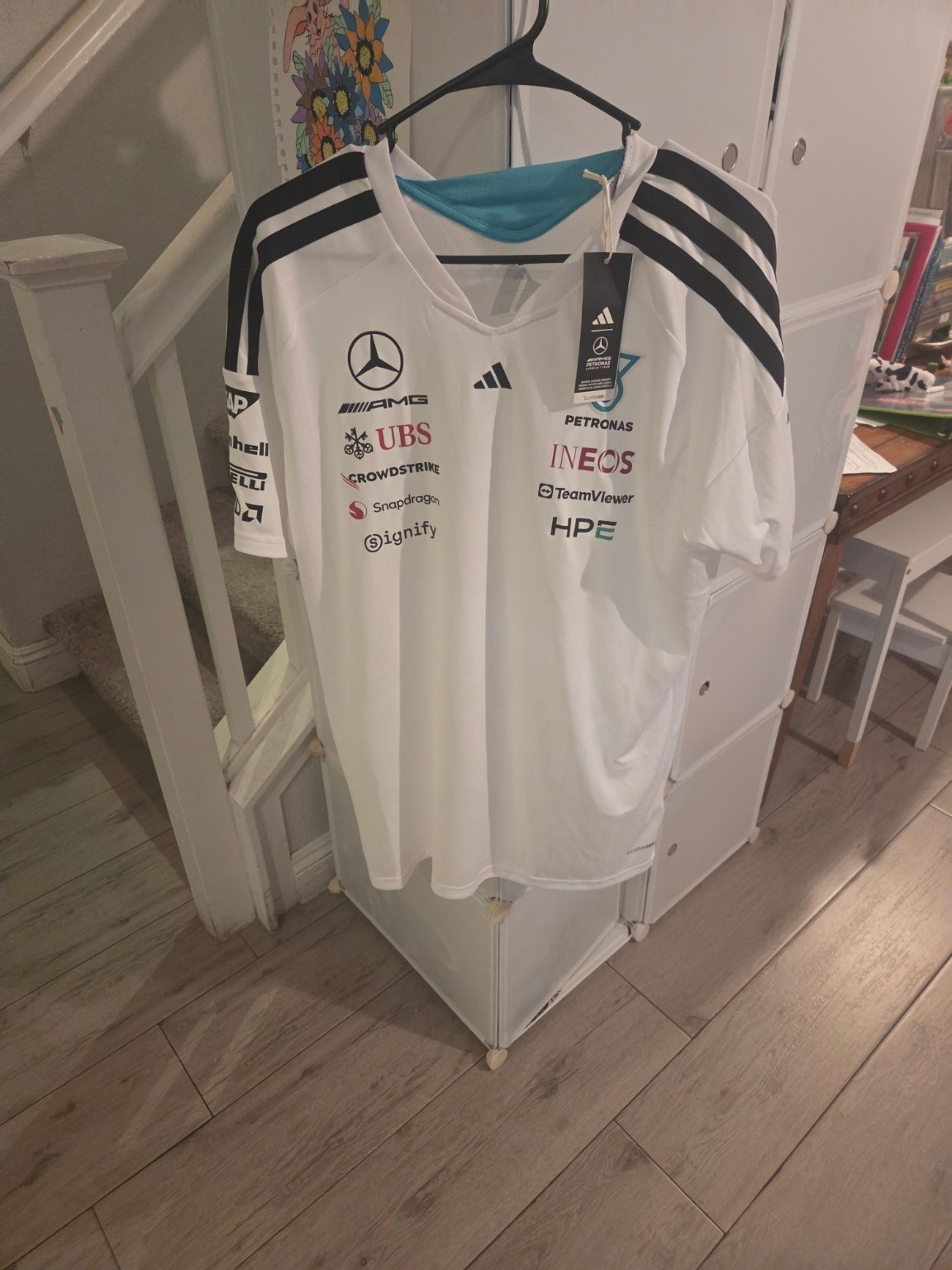 Adidas Mercedes AMG Petronas Formula 1 Team Jersey White Mens Medium KF0160 Adidas Mercedes AMG Petronas Formula 1 Team Jersey White Mens Medium KF0160