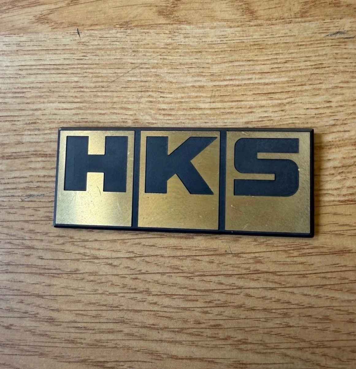 HKS GOLD PLATED TRUNK EMBLEM BADGE RARE FOR SKYLINE RX7 NISMO TRD SUPRA ARC R34