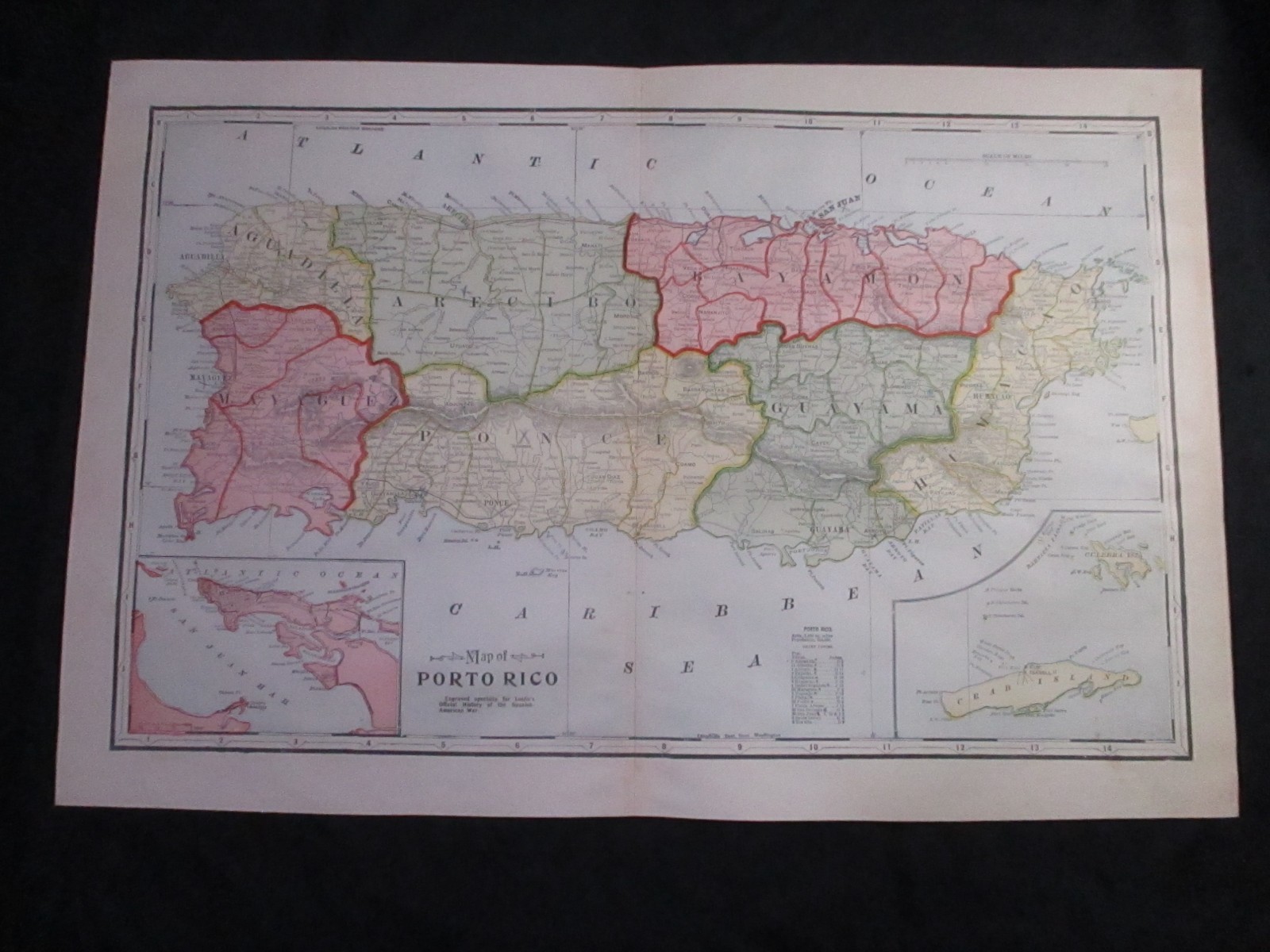 1899  Spanish American War Lithograph Map - \