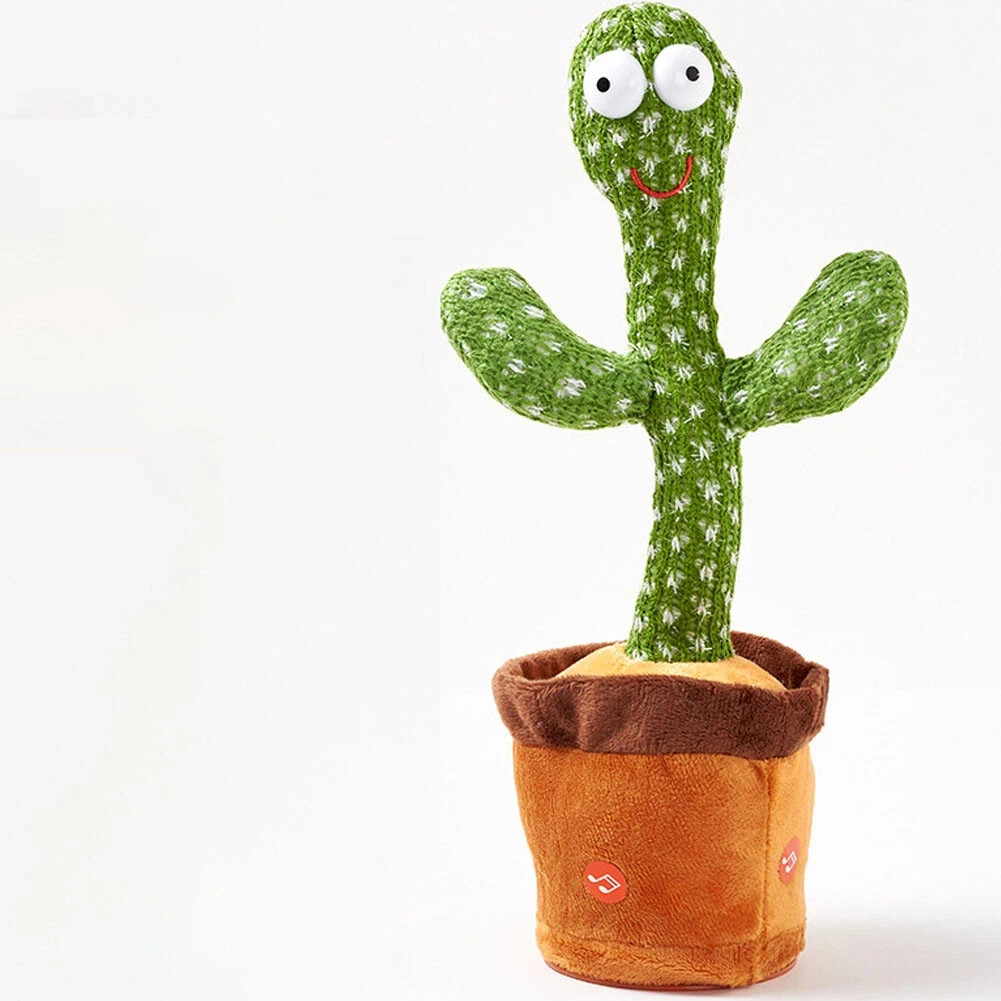 US 1 Pcs Tiktok Dancing Cactus Repeat Talking Plush Toy Singing Education Deco