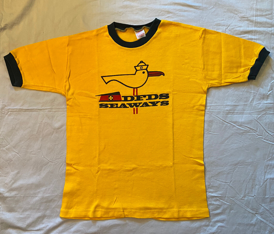 DFDS SEAWAYS Ringer TShirt—Vintage 1970s/1980s—Made In Denmark—Medium DFDS SEAWAYS Ringer TShirt—Vintage 1970s/1980s—Made In Denmark—Medium