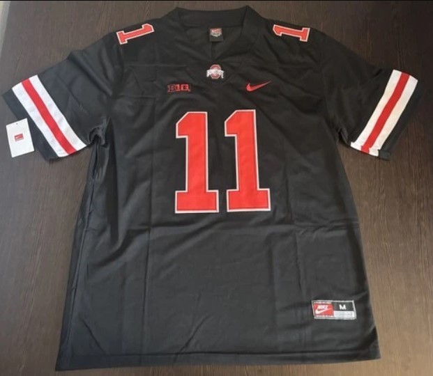 Ohio State Buckeyes #11 Smith-Njigba Black Football Jersey Size S-2XL