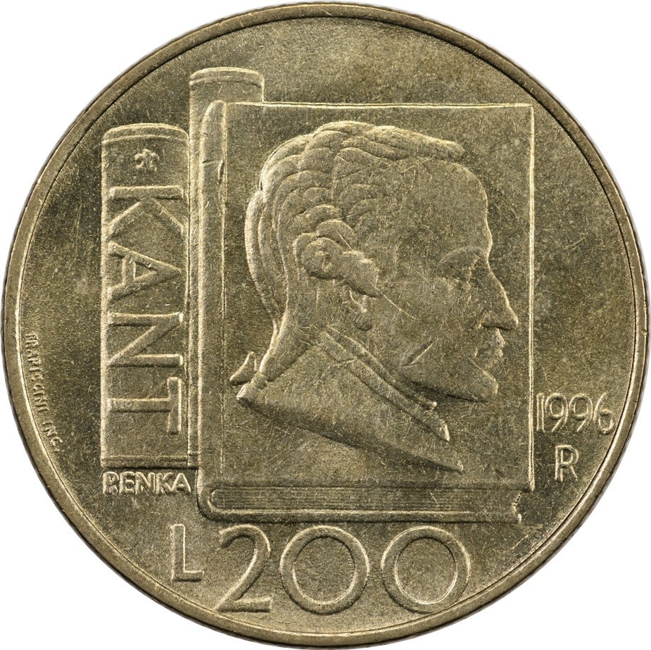 San Marino - 200 Lire - 1996 R - Unc - Immanuel Kant