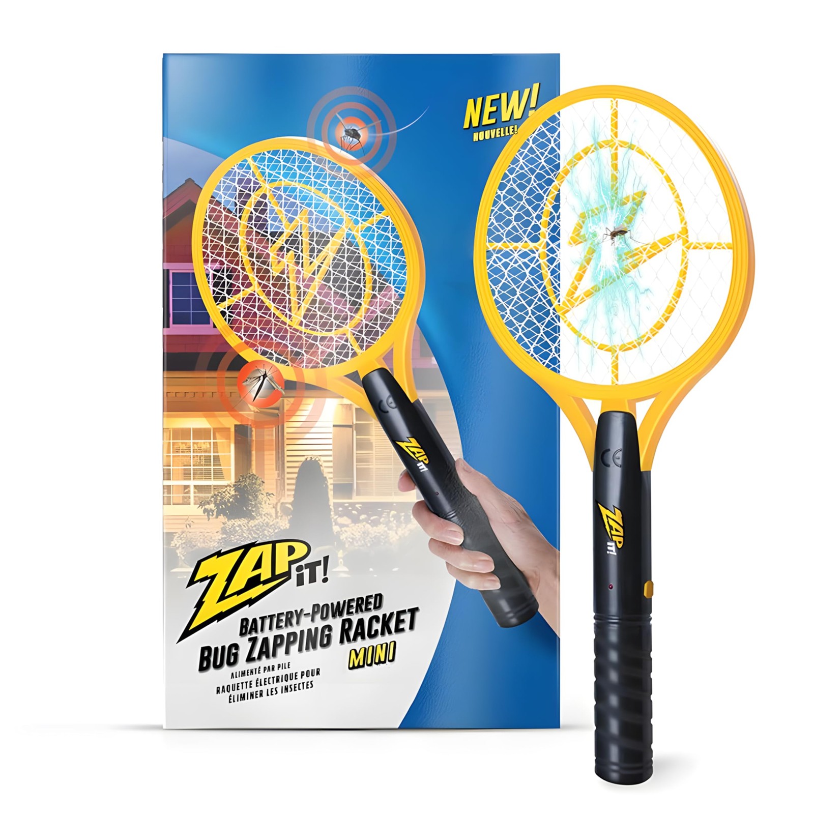 ZAP IT Electric Fly Swatter Racket - 3,500 Volt Bug Zapper Racket - Battery-...