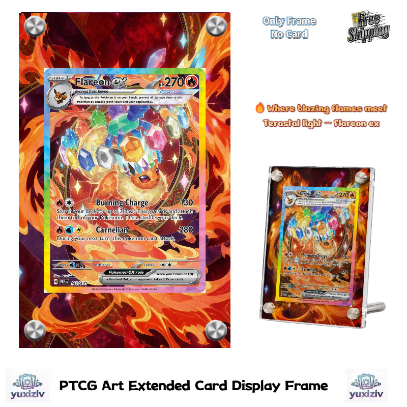 PTCG Flareon ex SAR PREN 146/131 Art Extended Premium Acrylic Display Frame