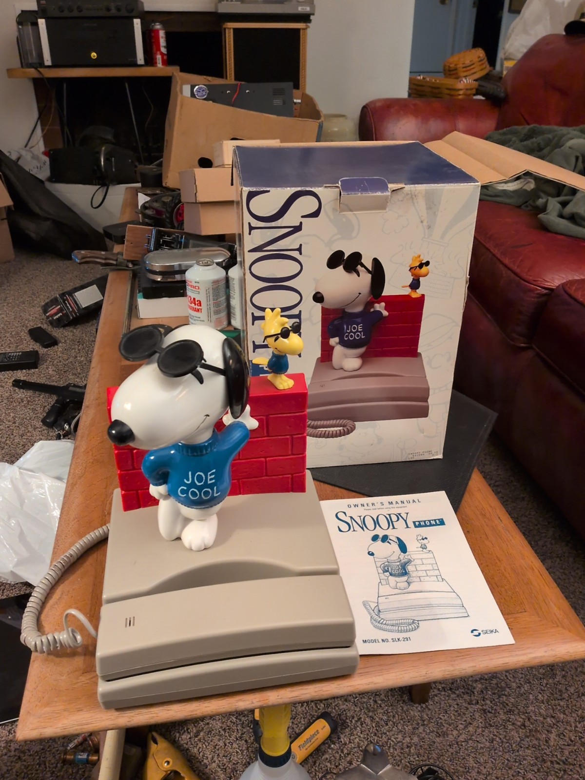 Vintage Snoopy Joe Cool & Woodstock Peanuts Phone SLK-291 W/ Box from Seikap