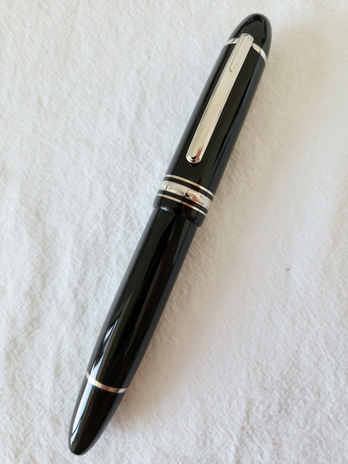 Montblanc Classic Meisterstuck 149 Black Silver Fountain Pen With Box