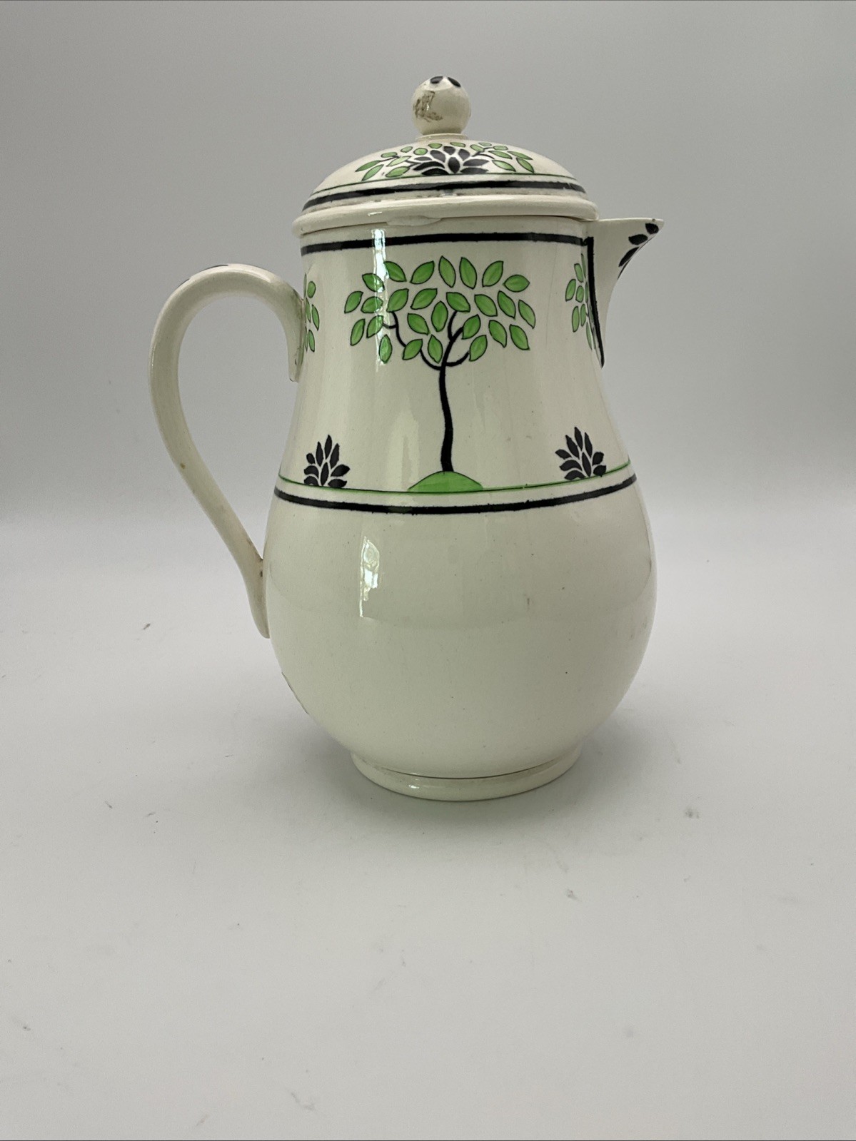 Wedgwood Arbor Queensware Hand Painted Lidded Jug Pitcher Art Deco c1930