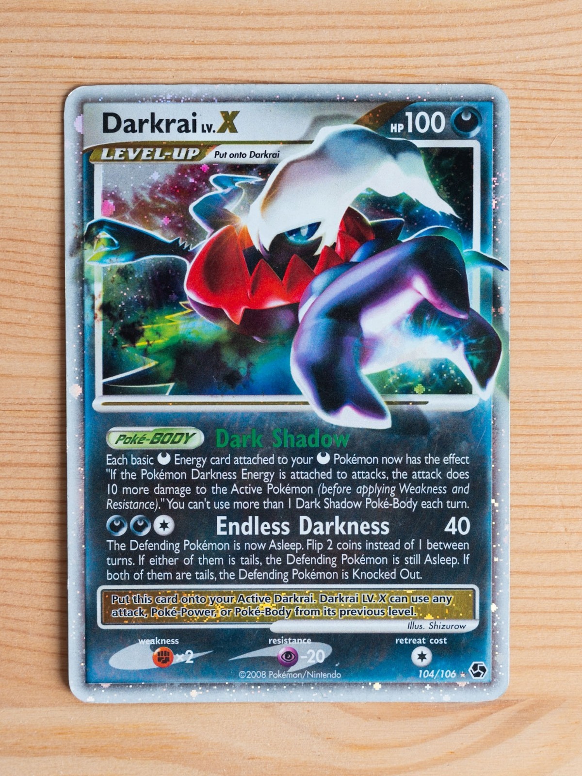 2008 Pokemon Diamond & Pearl Great Encounters Darkrai LV.X #104/106 MP