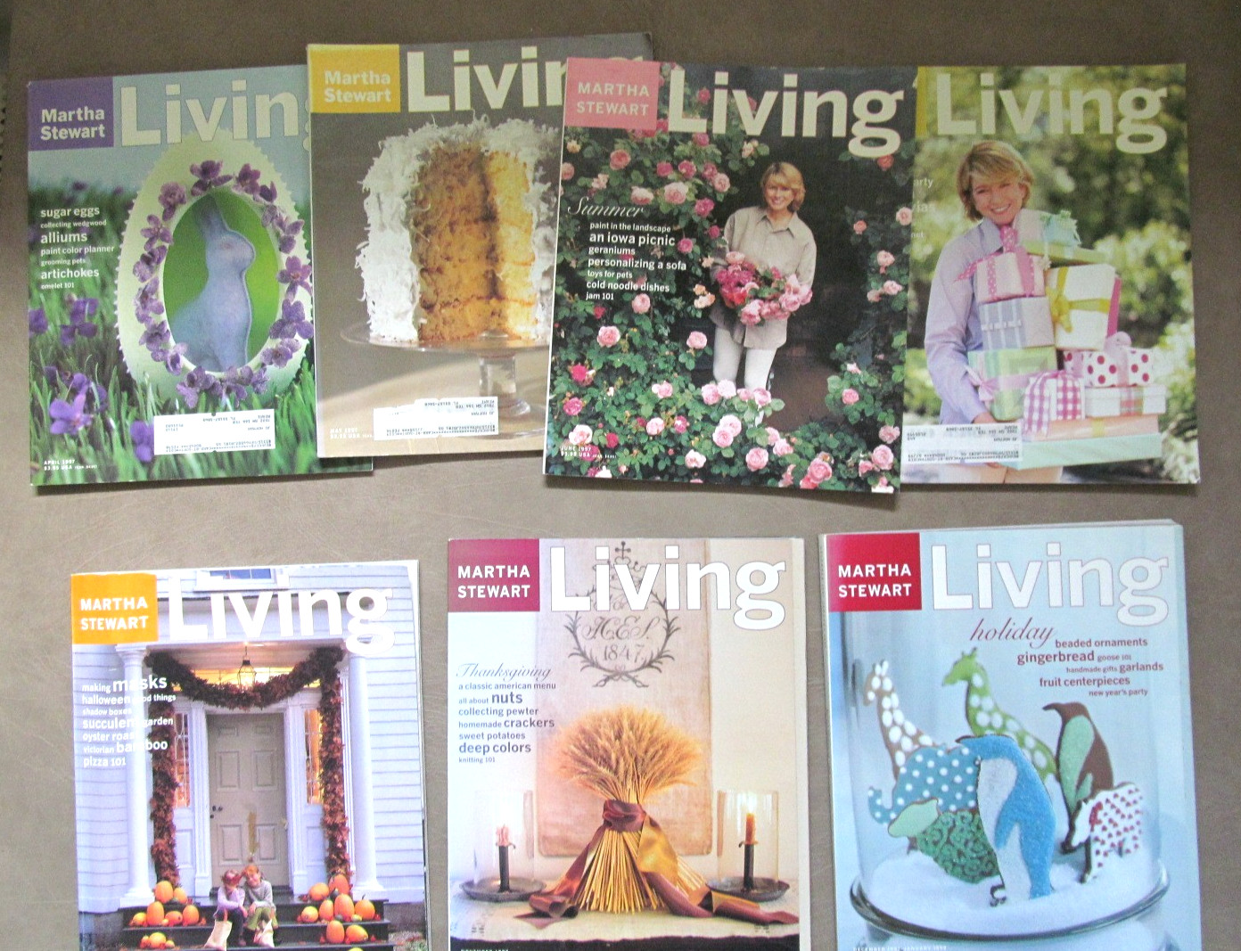 Vintage 1997 Martha Stewart Living Magazine Lot, 7 Issues with Recipe Cards Vintage 1997 Martha Stewart Living Magazine Lot, 7 Issues with Recipe Cards