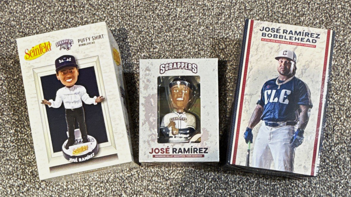 José Ramírez Cleveland Guardians Mahoning Valley Scrappers Bobblehead - Lot of 3