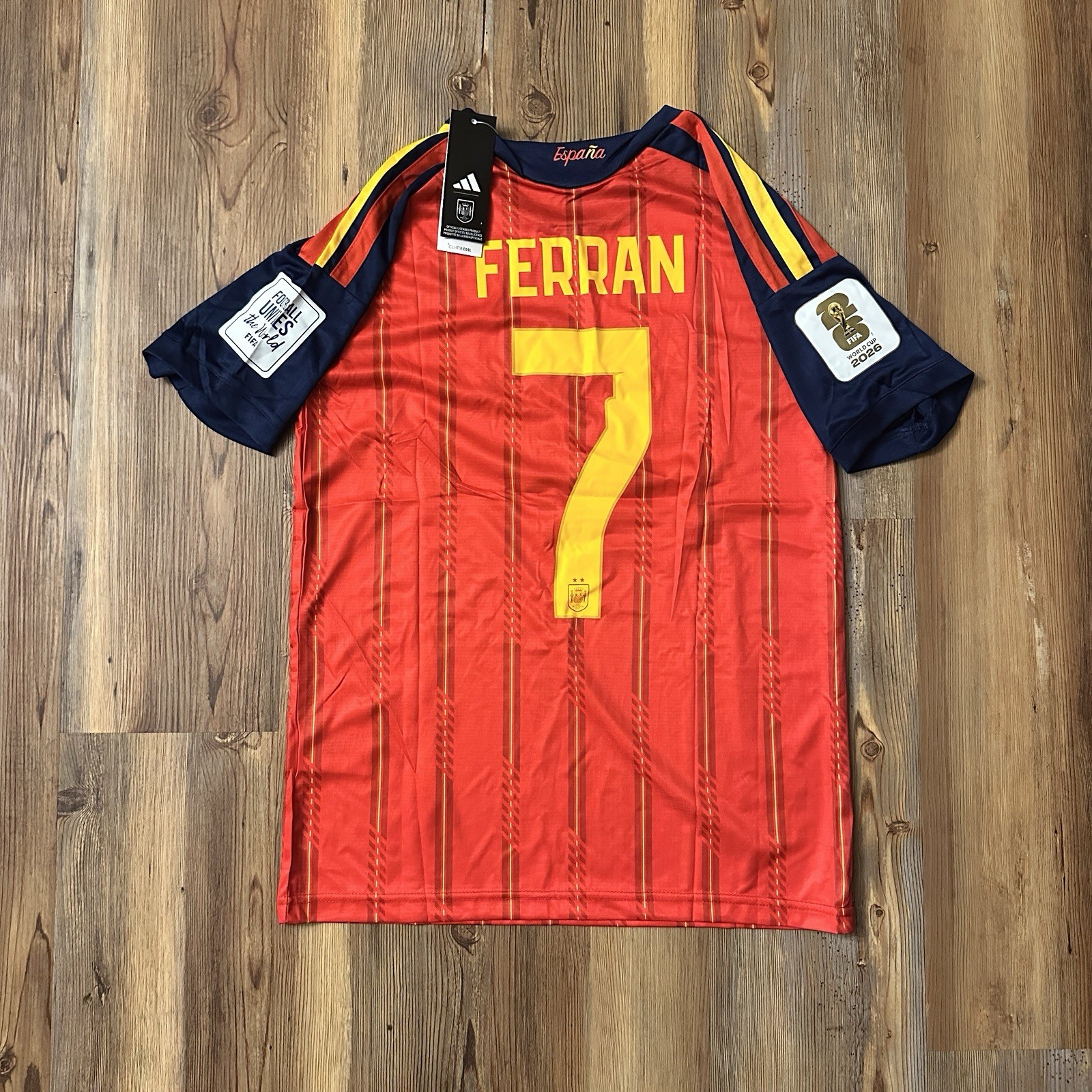 Authentic Spain 2026 World Cup Ferran Torres #7 Player Version Home Jersey L