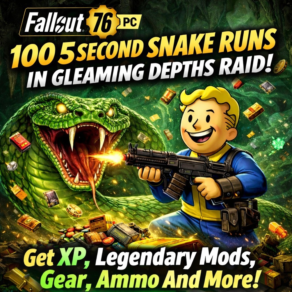 FALLOUT 76 PC 100 FAST SNAKE RUNS GLEAMING DEPTHS STAGE 5