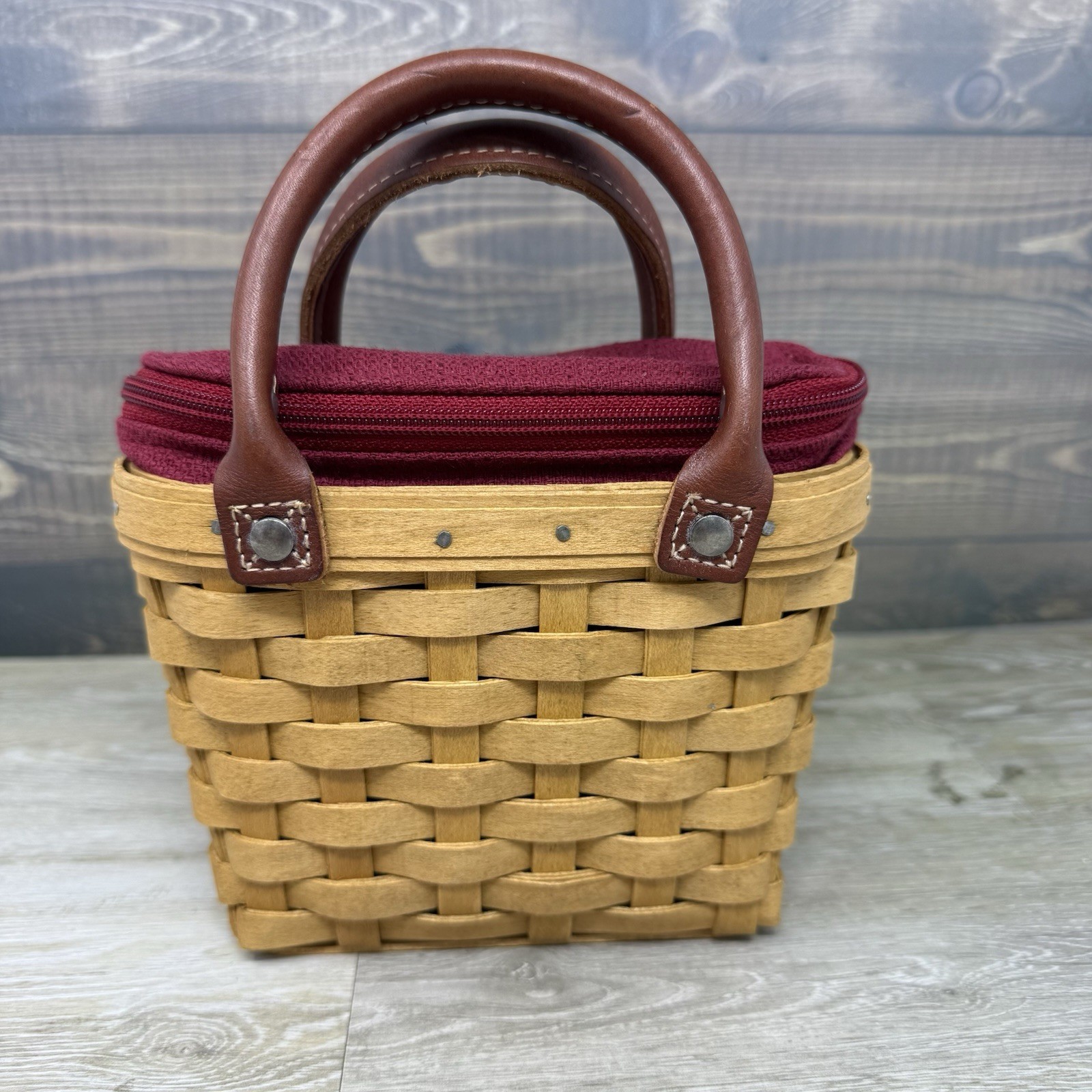 Longaberger 2003 Little Boardwalk Zippered Basket With Liner and Protector Longaberger 2003 Little Boardwalk Zippered Basket With Liner and Protector