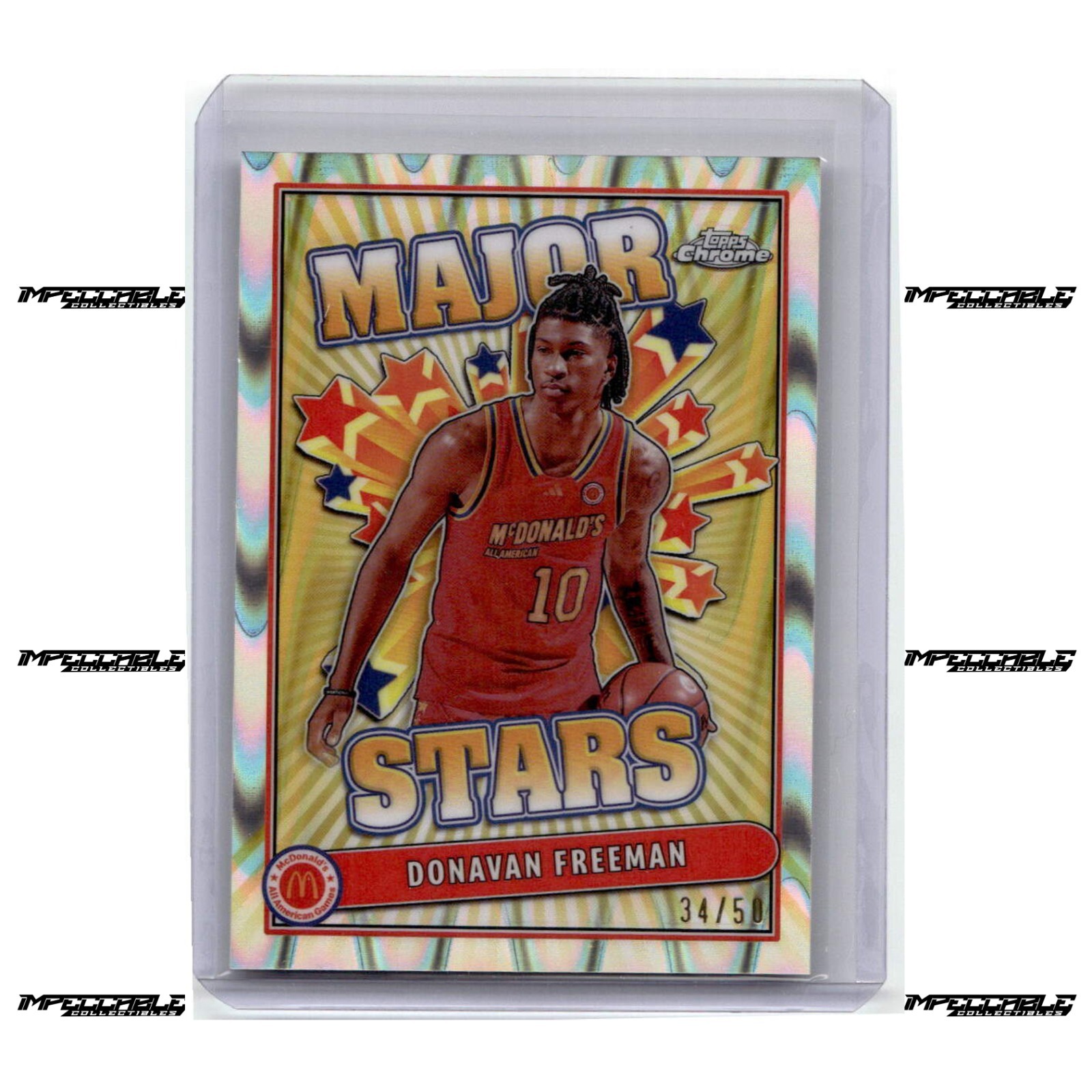 2024 Topps McDonald\'s A/A - Gold Raywave #SES-DFR Donnie Freeman Rookie /50