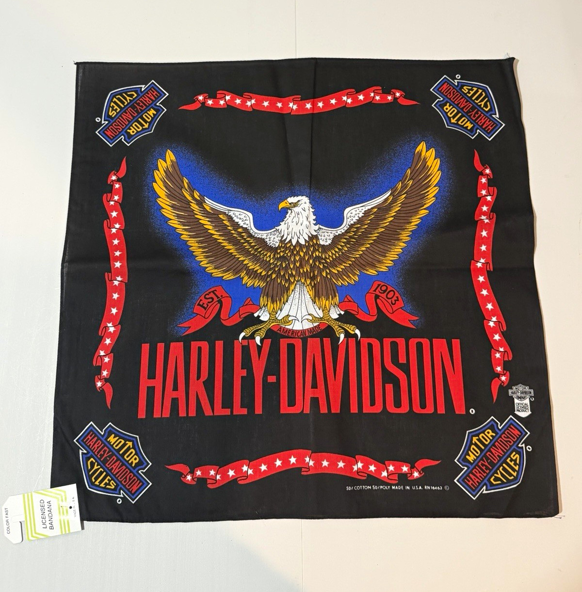 Vintage Harley-Davidson Officially Licensed Eagle 1903 Bandana Made in USA Vintage Harley-Davidson Officially Licensed Eagle 1903 Bandana Made in USA