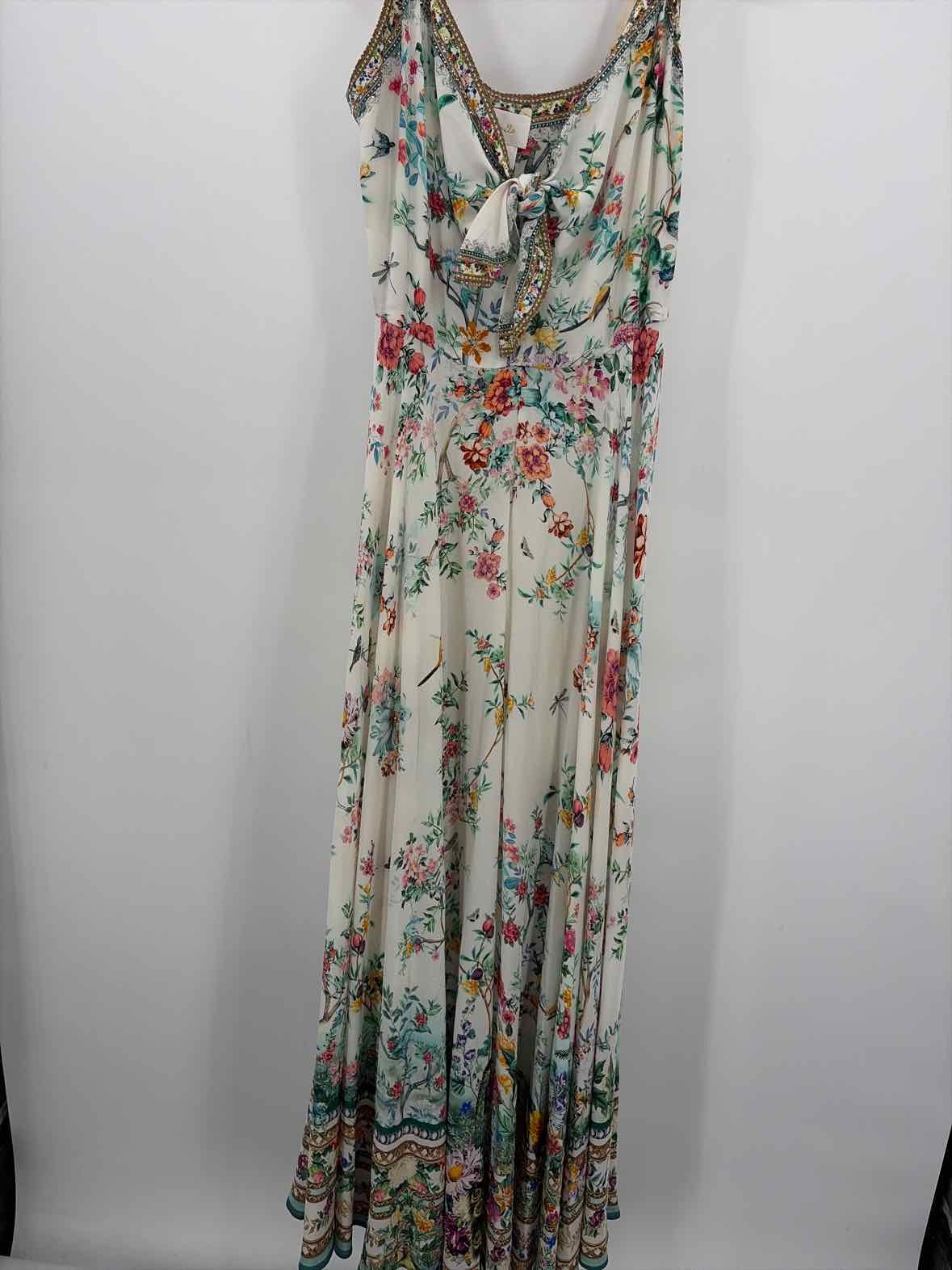 Pre-Owned Camilla White Size Medium Floral Maxi Sleeveless Dress Pre-Owned Camilla White Size Medium Floral Maxi Sleeveless Dress