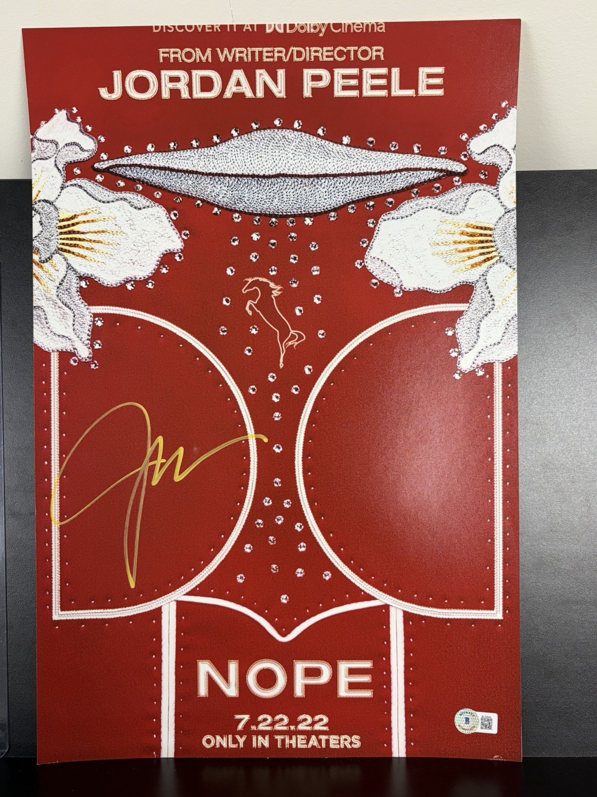 DIRECTOR JORDAN PEELE SIGNED \'NOPE\' 12x18 POSTER BECKETT COA - PLEASE READ