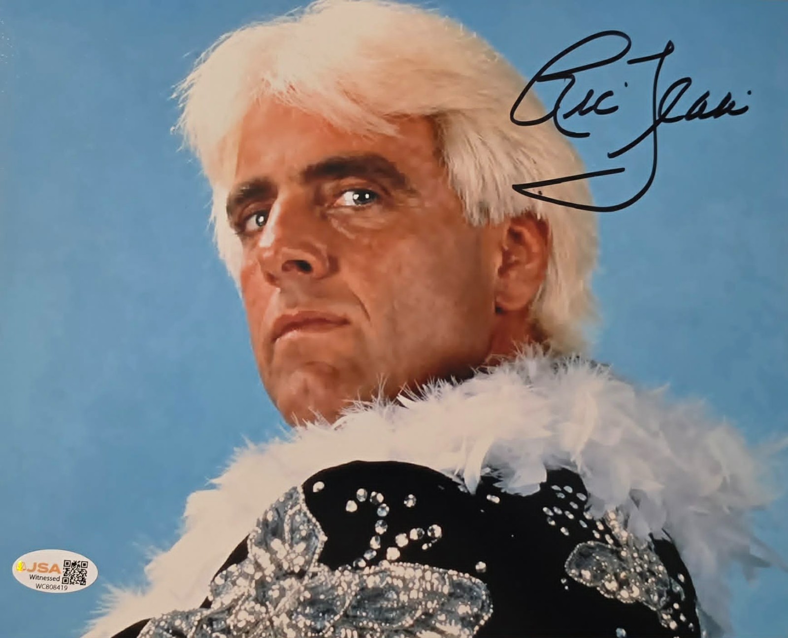 Ric Flair Signed Autographed 8x10 Metallic WWE Nature Boy JSA COA
