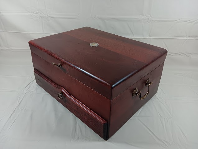 Large Vintage 12 Slot Watch Storage Box With Helbros Watch Face