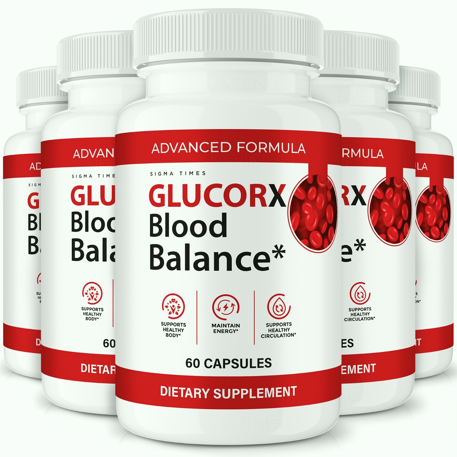 GlucoRx Blood Balance Capsules, Gluco Rx Blood Support Supplement Pills - 5 Pack GlucoRx Blood Balance Capsules, Gluco Rx Blood Support Supplement Pills - 5 Pack