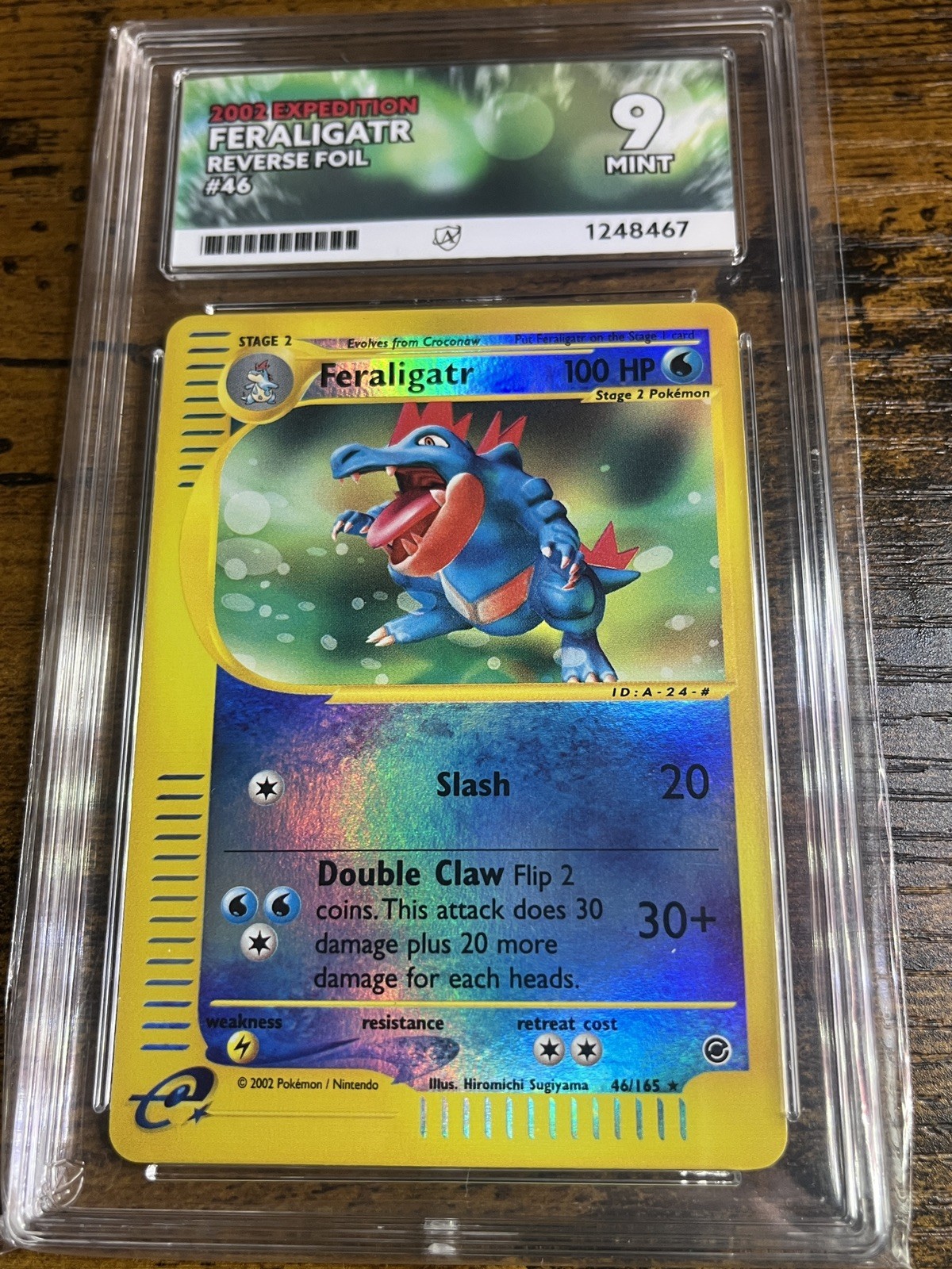 ACE 9 Pokemon Feraligatr Reverse Holo Expedition Base Set e-Series 46/165 POP 2 ACE 9 Pokemon Feraligatr Reverse Holo Expedition Base Set e-Series 46/165 POP 2