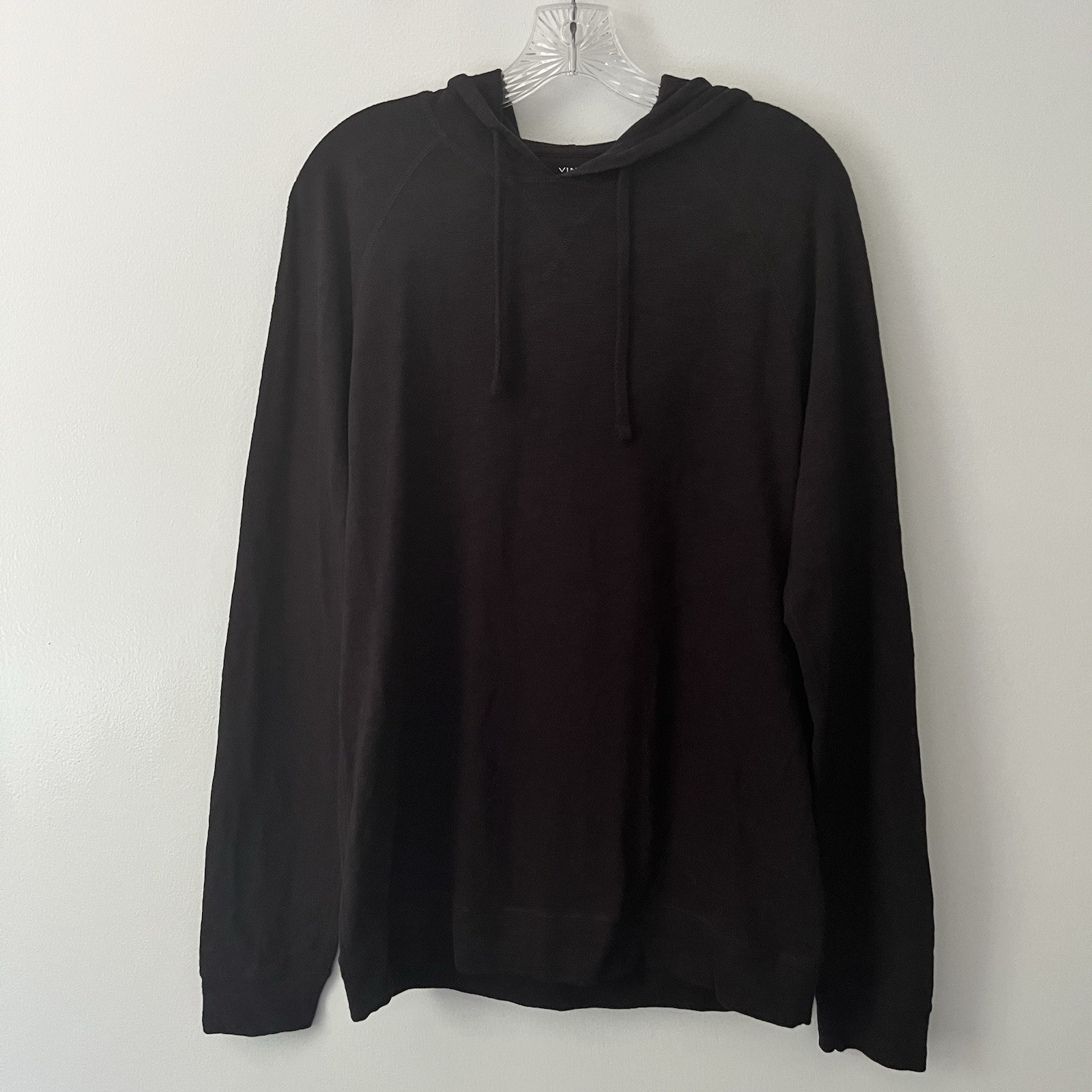 NWT Vince 100% Cotton Raglan Sleeve Pullover Hoodie Black Medium NWT Vince 100% Cotton Raglan Sleeve Pullover Hoodie Black Medium