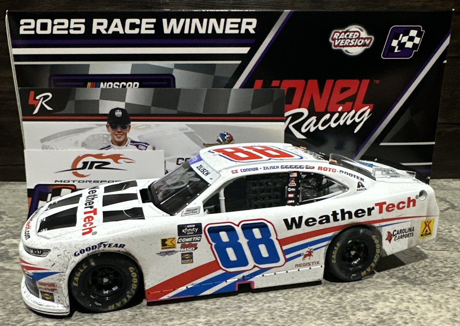 2025 Connor Zilisch WeatherTech Indy JRM 100 Win Autographed 1/24 Action Nascar