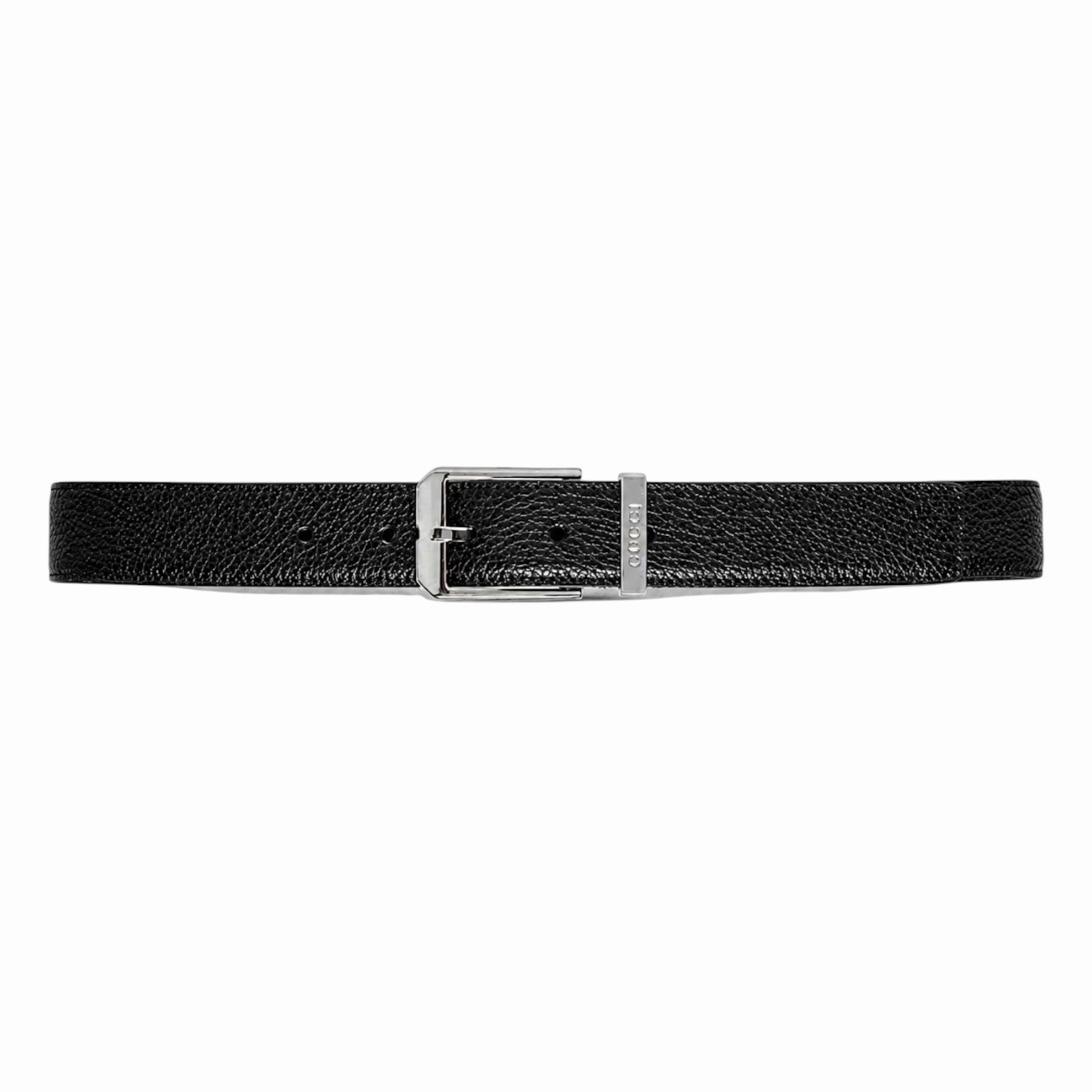 NEW Gucci Rectangular Buckle Pebble Leather Belt Black Men Size 105cm/42\