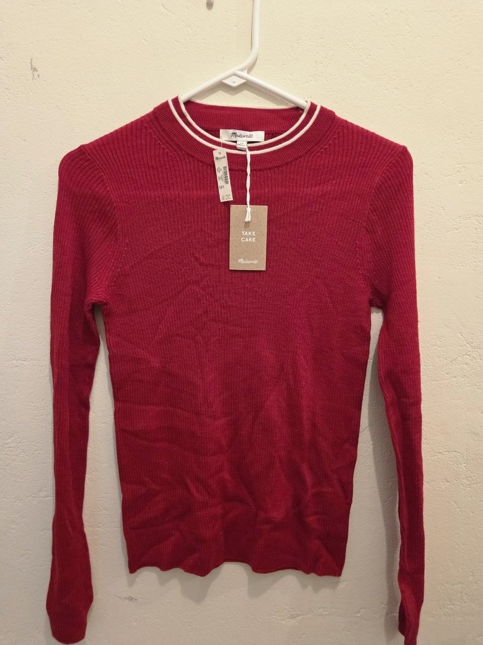 Madewell Sweater Womens XS Red/Pink NWT