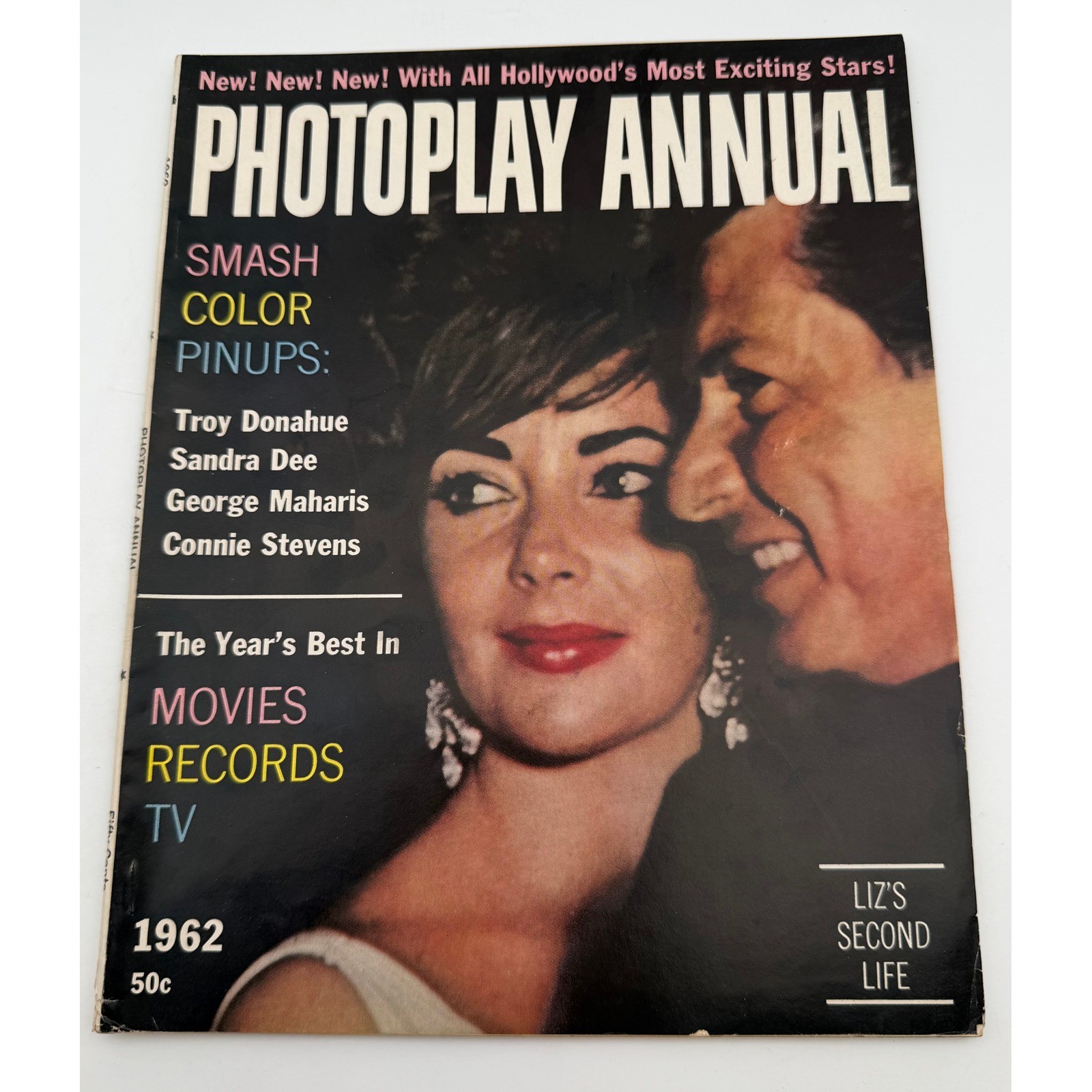 Vintage 1962 Photoplay Annual Magazine Elizabeth Taylor Troy Donahue Hollywood