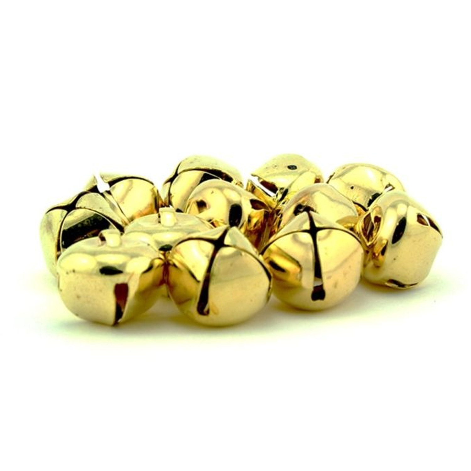 1.5 Inch 36mm Extra Large Giant Jumbo Craft Gold Jingle Bells Bulk 100 Pieces
