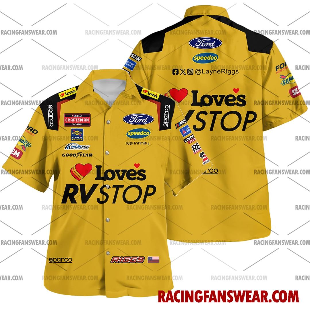 Layne Riggs Nascar Racing 2024 Front Row Motorsports Loves RVSTOP Uniform Appare