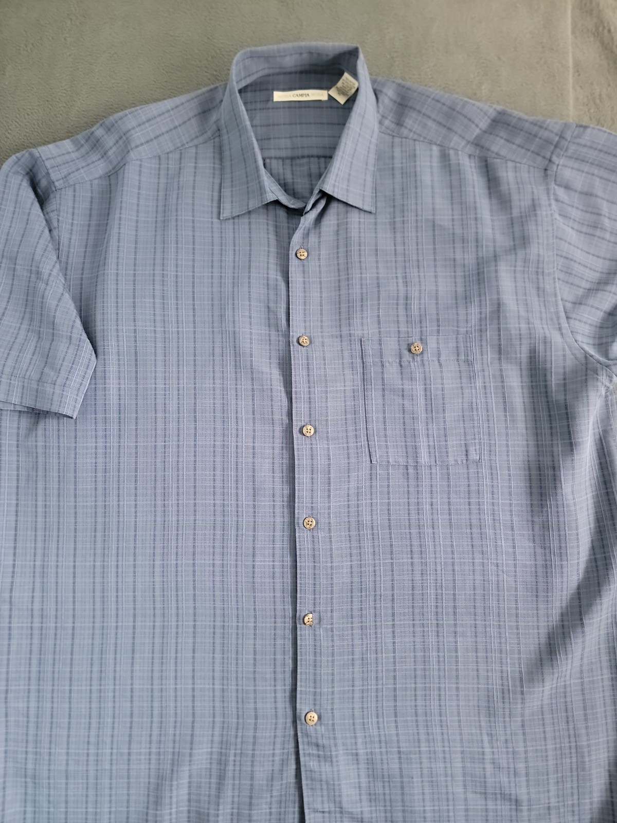 Moda Campia Moda Men\'s XL Short Sleeve Blue 1 Pocket Rayon Breathable Comfort