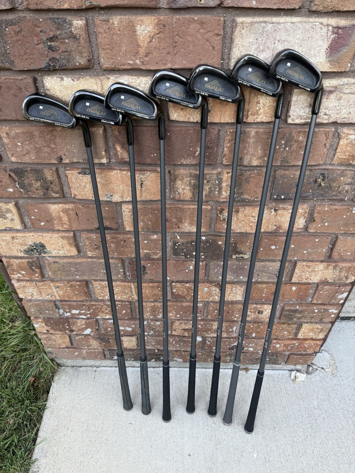 Vtg Lynx Parallax (7) Pcs Beryllium Gunmetal 4-PW Iron Set~Graphite Shaft ~RARE Vtg Lynx Parallax (7) Pcs Beryllium Gunmetal 4-PW Iron Set~Graphite Shaft ~RARE