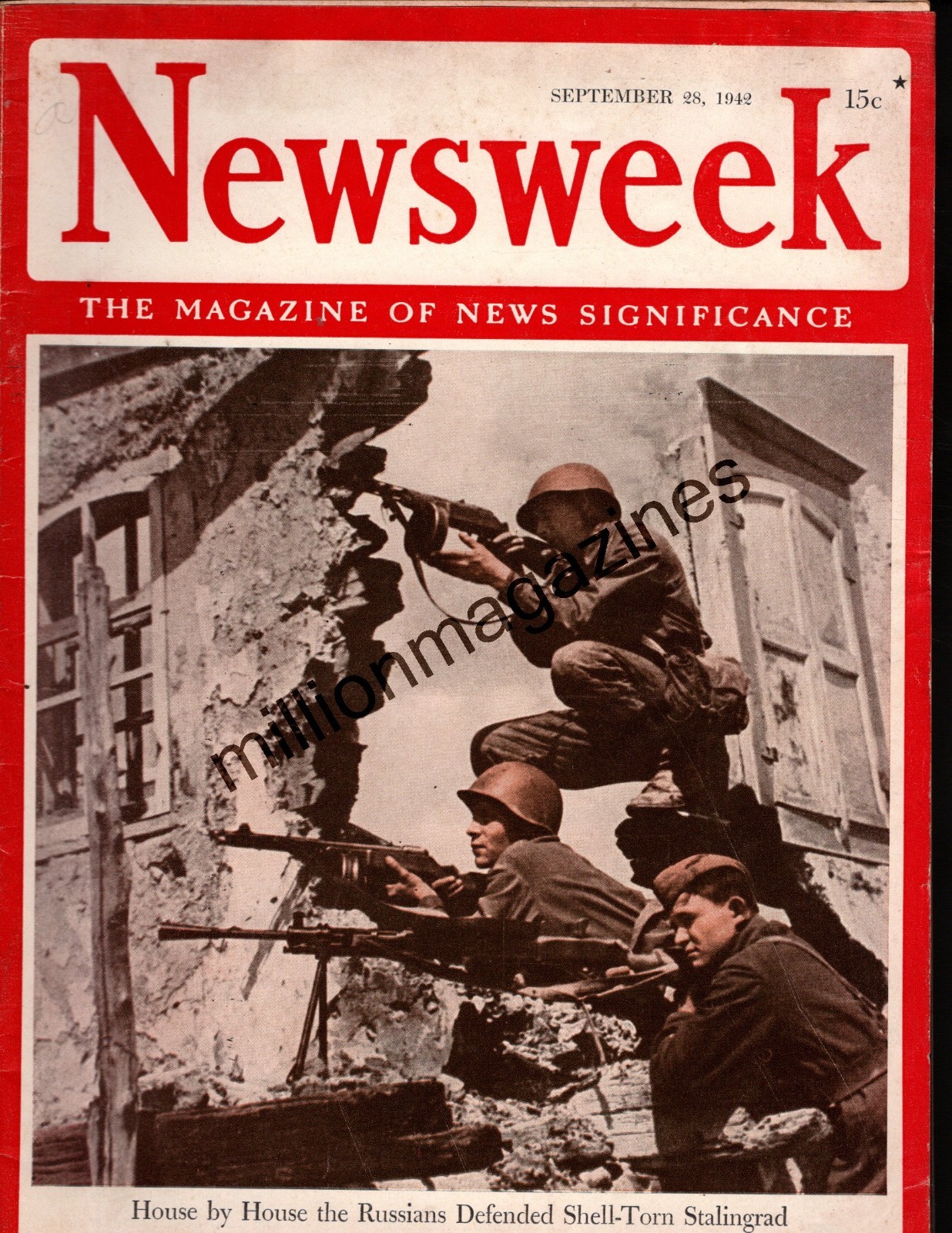1942 Newsweek September 28 - U.S.S. Yorktown sinks; Stalingrad in flames;