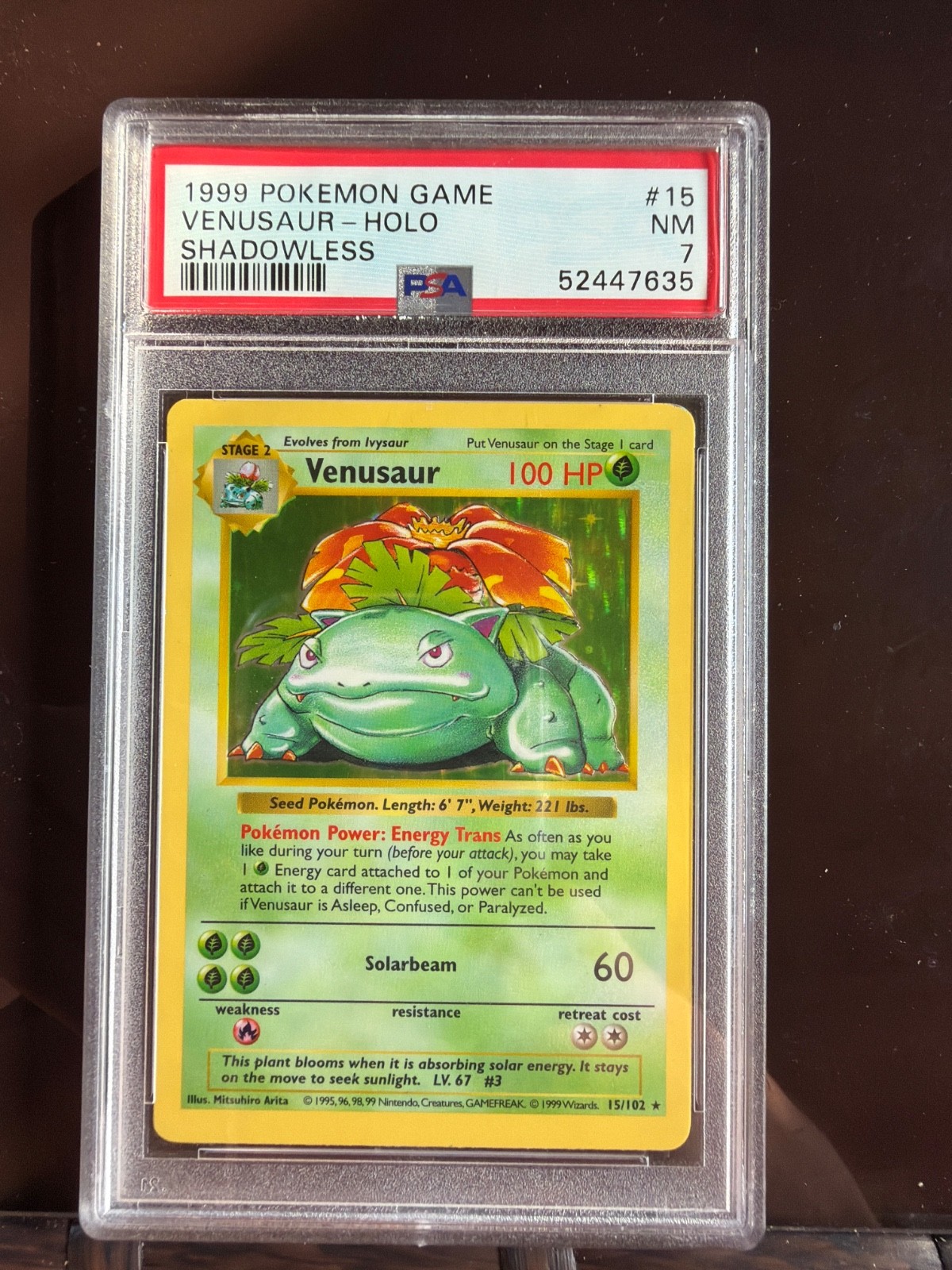 Venusaur 015/102 Base Set (Shadowless) Holo