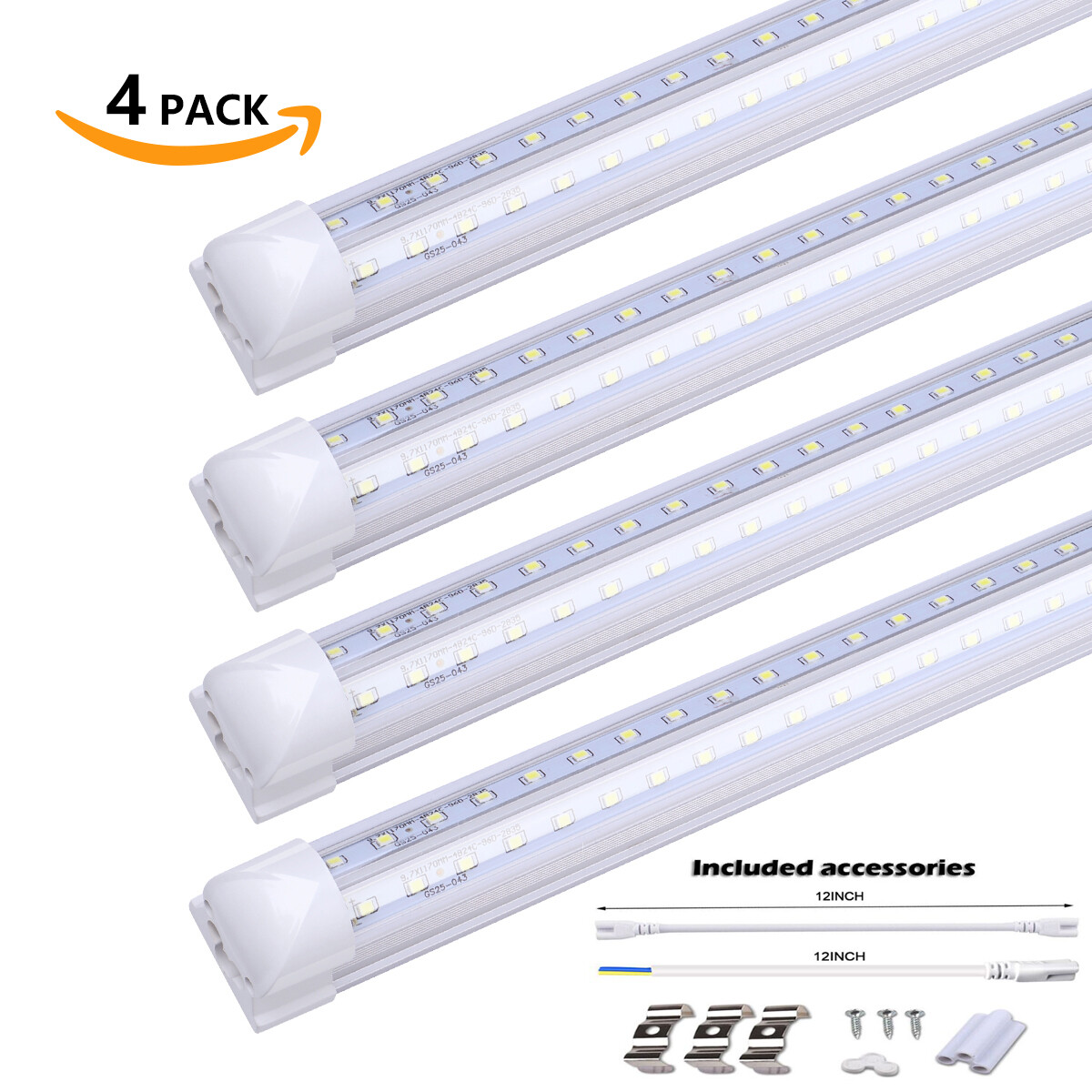 T8 LED Tube 8FT Garage Warehouse Light 8 Foot Linkable LED Shop Light Fixture