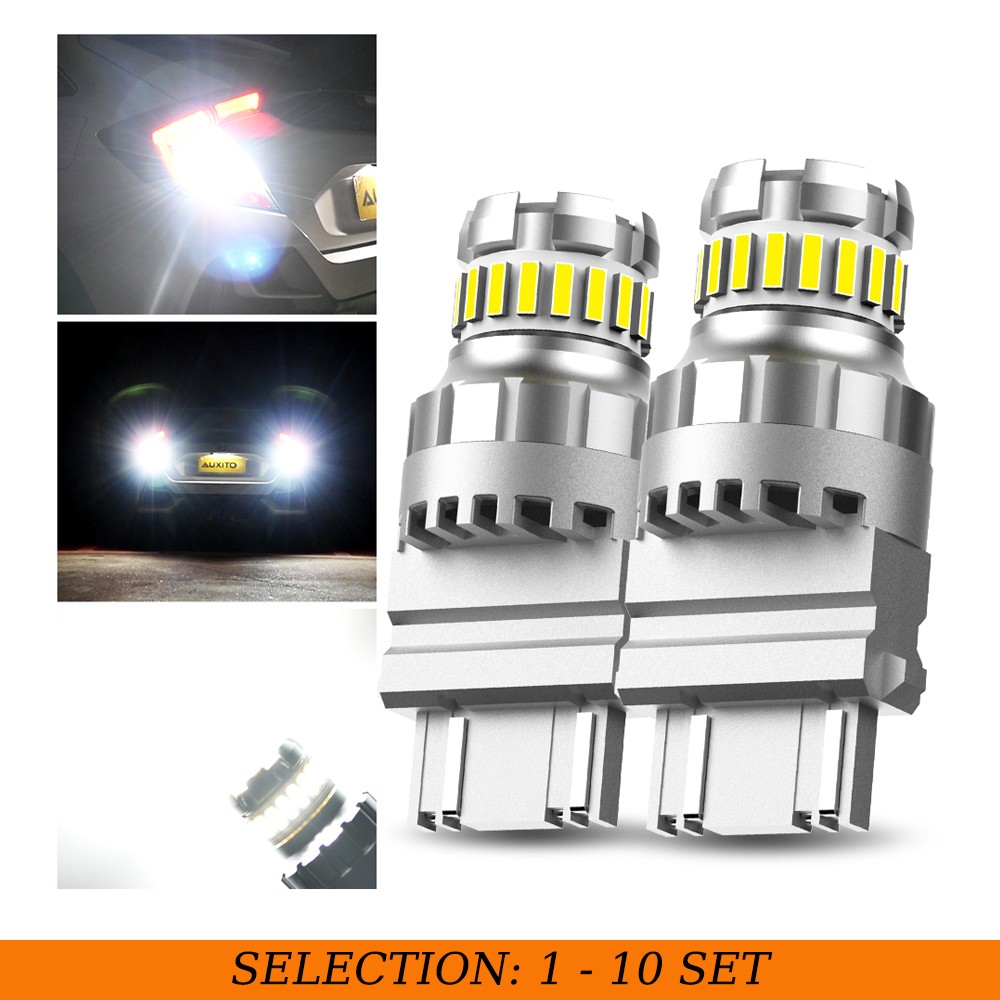 2-20X 3157 3156 White LED Reverse Tail Brake Signal Light Bulb 6500K AUXITO 2F23