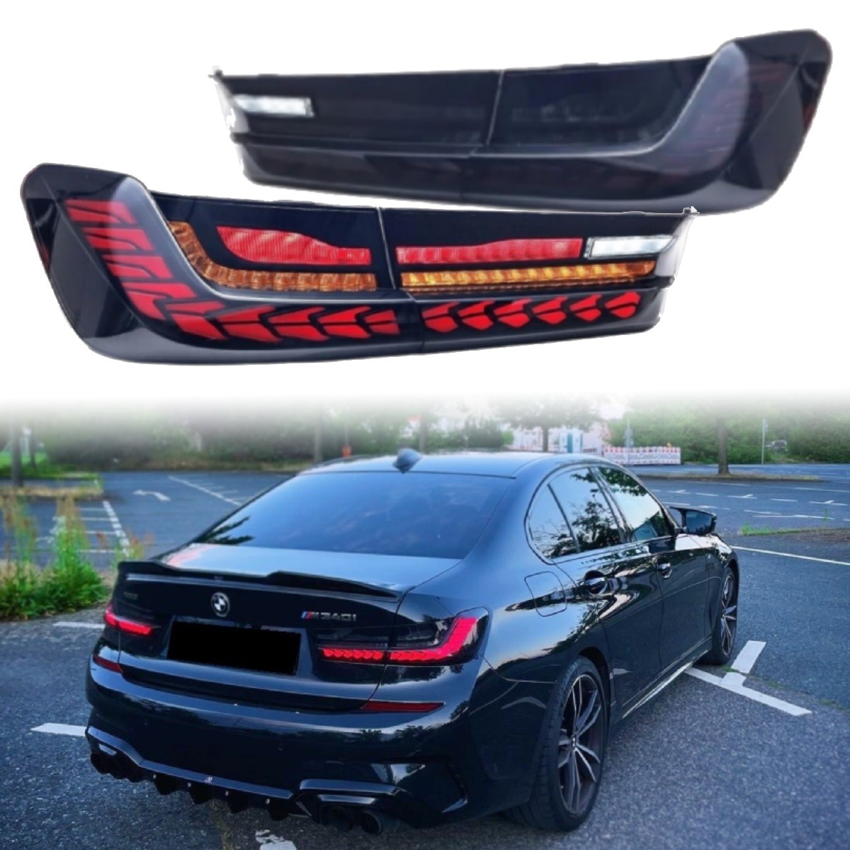 LED Tail Lights For 19-26 BMW 3 Series G20/G28/G80/M3 Rear Lights GTS Smoked